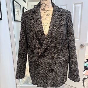 Theory Charcoal Tweed Blazer